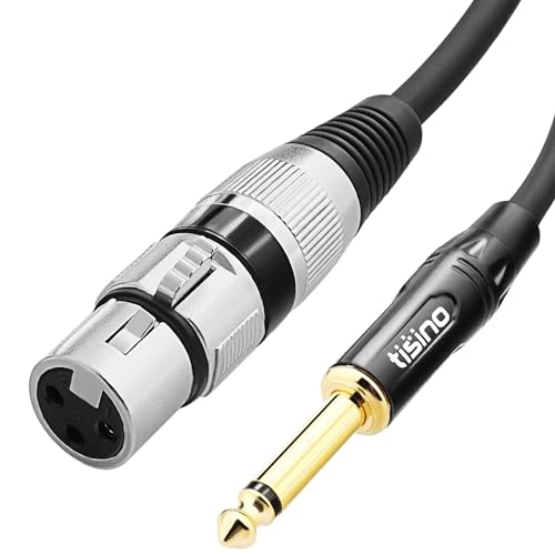 Tisino Female XLR to 1/4 (6.35mm) TS Mono Jack Unbalanced Microphone Cable Mic Cord for Dynamic Microphone - 25 FT/8 Meters - size: 25 feet
