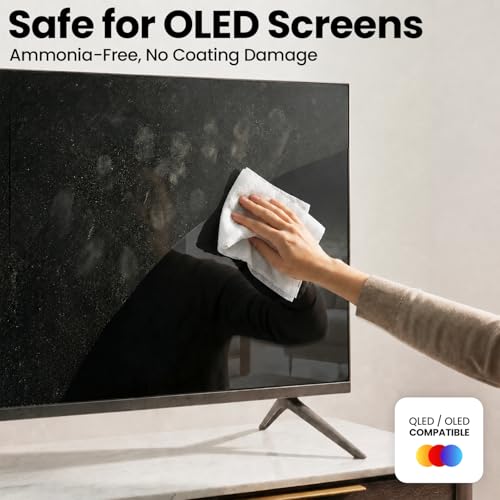 EVEO Electronic Wipes Screen Cleaner - Screen Wipes TV Screen Cleaner Wipes, Computer Screen Wipes, Laptop Screen Cleaner, ipad & Monitor Cleaner, Screen Cleaning Wipes - [90 Wipes + Microfiber Cloth] - size: 1 Count (Pack of 90)