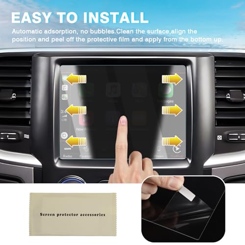 Karltys [Upgrade] 2 Pack 2013-2025 2026 Dodge Ram 1500 2500 3500 New 8.4-Inch Screen Protector [No Glare & Fingerprint] for Touchscreen Navigation Protective Film Tempered Glass Screen Protector for Dodge Ram 1500 Accessories - size: 2013-2023 Dodge Ram 1