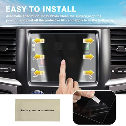 Karltys [Upgrade] 2 Pack 2013-2025 2026 Dodge Ram 1500 2500 3500 New 8.4-Inch Screen Protector [No Glare & Fingerprint] for Touchscreen Navigation Protective Film Tempered Glass Screen Protector for Dodge Ram 1500 Accessories - size: 2013-2023 Dodge Ram 1