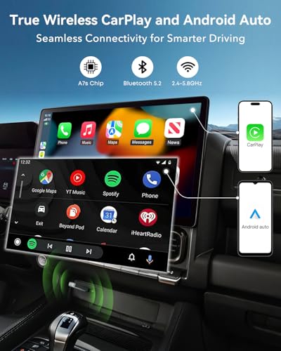 Wireless CarPlay Adapter 2026, 2-in-1 USB & USB-C CarPlay Dongle Wireless for iPhone & Android Auto, Convert Wired to Wireless, Bluetooth Auto-Connect in 5s, Plug & Play, No Latency, Fits 800+ Cars