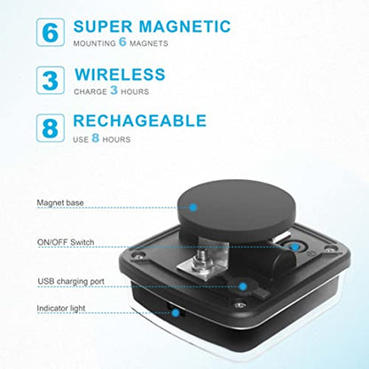 Agrieyes W02 Magnetic Flashing Lights, Wireless Strobe Lights, Amber/White - color: Amber/White