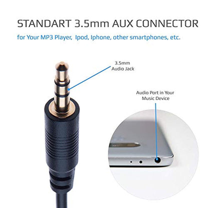 Aux Input Cable Adaptor, Stereos Alpine Aux Jack 3.5mm Converter for Alpine, JVC Stereo CDA 7998R, 9535R, 9830R, 9831R, 9833R, 9847R, 9851R, 9853R, 9855R, 9812RB, 9854R