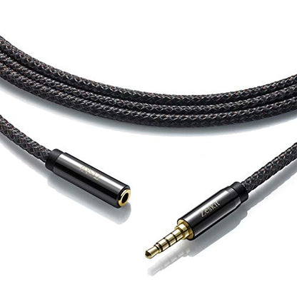 Zeskit Premium 3.5mm Jack Male to Female AUX Audio Extension Cable, TRRS 4 Poles for Headphones with Mic, Speakers - 6ft - size: 6 Feet