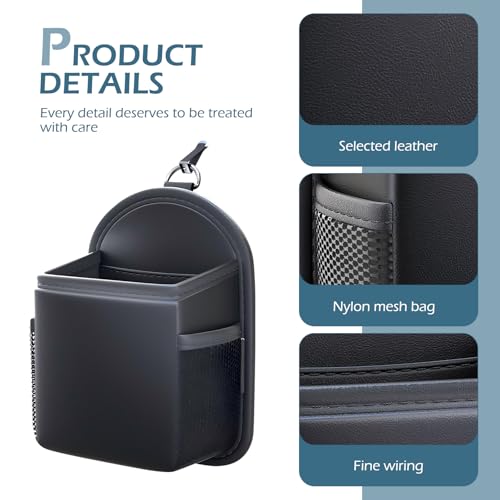 Car Air Vent Storage Bag Organizer Pocket, Multi-functional Air Conditioner Vent Organizer for ID Cards Glasses Phones Pens Keys, Keeps Your Car Neat & Tidy for Stress-free Journey (Black)