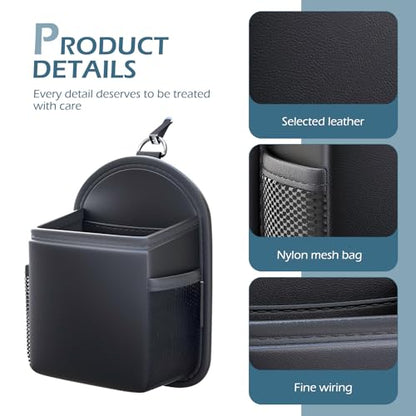 Car Air Vent Storage Bag Organizer Pocket, Multi-functional Air Conditioner Vent Organizer for ID Cards Glasses Phones Pens Keys, Keeps Your Car Neat & Tidy for Stress-free Journey (Black)