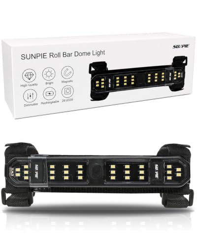SUNPIE UTV Dome Light Battery Powered Roll Cage Bar Interior LED for SXS - color: 1 PC of White