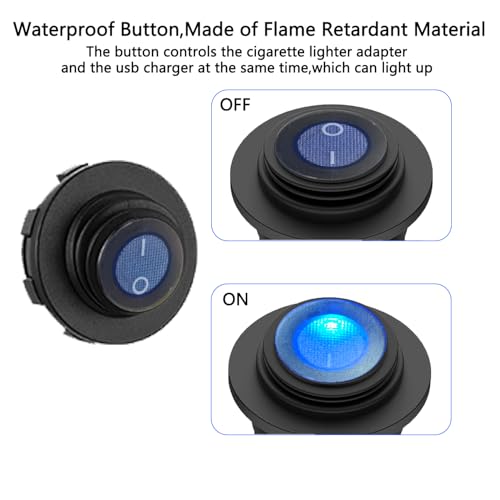 3-in-1 Marine Switch Panel USB Charger Cigarette Lighter Voltmeter Boat - size: 3in1 Dual QC3.0 and Dual PD3.0