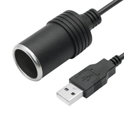 USB A Male to Cigarette Lighter Female Socket Power Cable 1FT, 5V USB to 12V Cigarette Lighter Socket Female Converter Adapter with Dust Cap, for Dash Cam, GPS and Other Low Power 10W Car Electronics - style: USB Type A to 12V Cigarette Lighter Socket