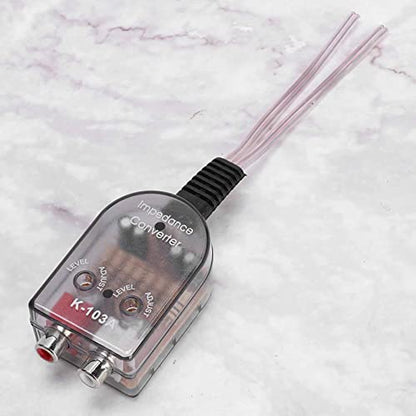 Speaker Level to Line Level Converter, ABS Car Stereo Hight to Low Converter, Adjustable Car Stereo Audio Converters, Transparent Impedance Converters for Cassette Player