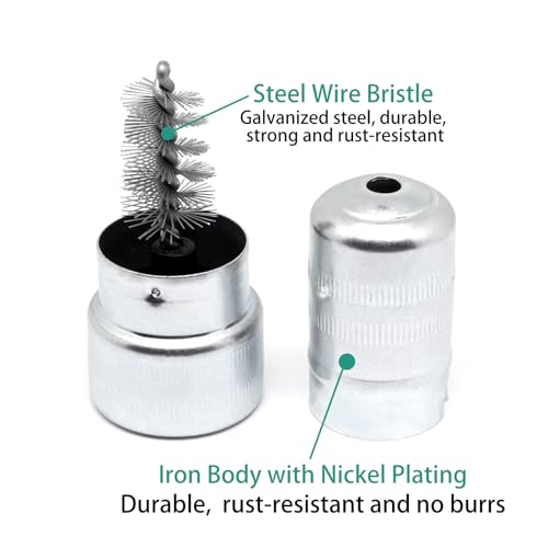 Battery Terminal Cleaner Kit, Battery Terminal Brush & 4 in 1 Copper Tubing Brush & 2pcs Anti-Corrosion Fiber Washers - color: Silver & Red -6pcs Set