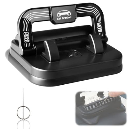 Car Phone Holder 360 Degree Rotation, 2-in-1 Dashboard Phone Holder & Parking Number Plate, Suction Cup Phone Mount with Anti-Slip Silicone, Adjustable Horizontal Vertical for All Phone