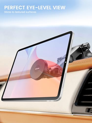 OHLPRO Magnetic Tablet Holder for Car Dashboard & Windshield, Adjustable Suction Cup Mount with Extendable Arm, 360° Rotation, Washable Base, Compatible with iPad, for Magsafe iPhones, Tablets - size: Fit for tabs/phones