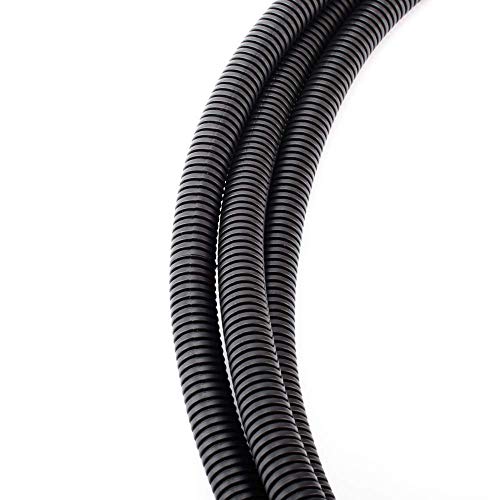 ZhiYo 50 FT 1/4" Wire Loom Split Tubing Auto Wire Conduit - color: Black, size: 50 FT 1/4’’