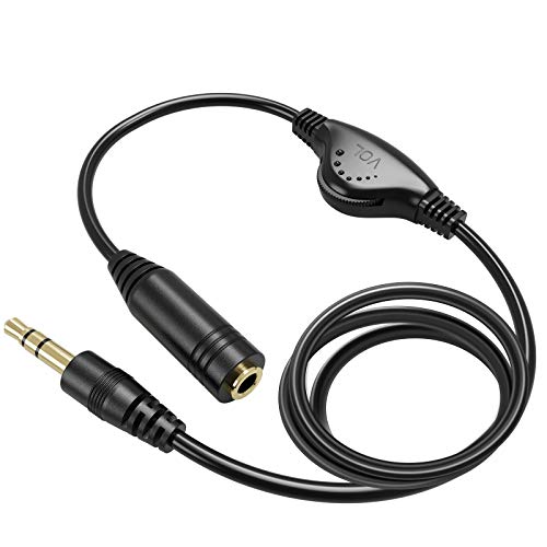 PChero 3.5mm Headphone Extension Cable with Volume Control, 3.3FT - size: 3.3 ft, 1 Pack