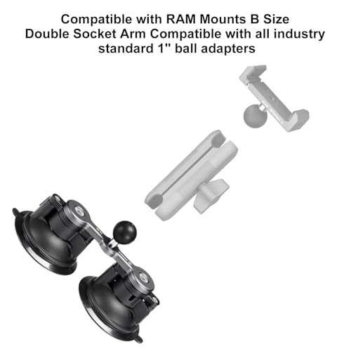 FANAUE Universal Car Phone Mount - Heavy-Duty Sticky Gel Suction Cup with 25mm Ball, 1" RAM-Compatible Windshield/Dashboard Phone Holder for Cars, Trucks & SUVs - Secure Anti-Slip Auto Accessories