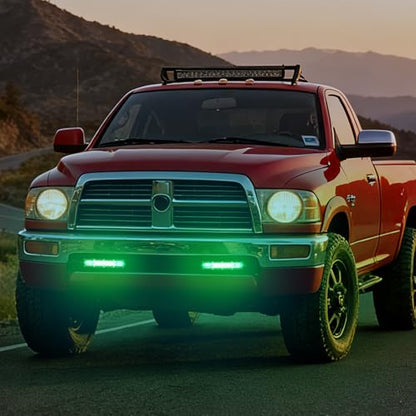 Nilight Slim LED Light Bar 2 PCS Green 7 Inch Single Row 16LEDs - color: Green 7Inch 16LED 2Pcs