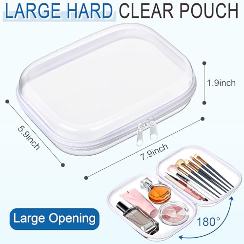 Sanwuta 6 Clear Hard Zipper Case, Clear, 7.87 x 5.9 x 2 Inch - color: White, size: 7.87 x 5.9 x 2 Inch