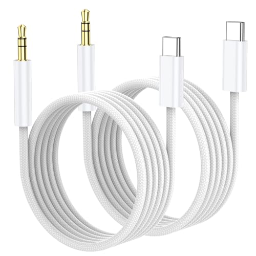 USB C to 3.5mm Audio Aux Jack Cable(3.3ft 2-Pack), Aux Cord for iPhone 17/16/15, Type C to 3.5mm Headphone Car Stereo Cord Compatible with iPhone 17/16/15, SMSUNG Galaxy S25 S24 S23 S22 Note, Pixel - size: 2 Pack