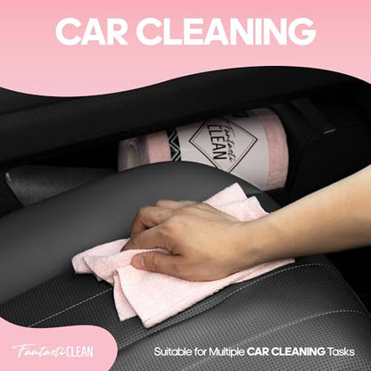 Fantasticlean Microfiber Cleaning Cloth Roll 240Pack, Pink and Light-Purple - color: 2pink 2light-purple