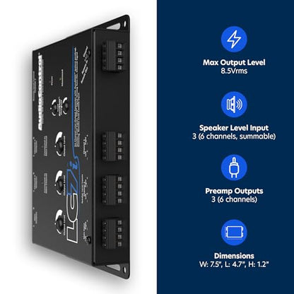 AudioControl LC7i 6-Channel Active Line Output Converter with AccuBASS for Adding Subwoofers, Amplifiers to Factory Car Audio Receiver Head Unit, Speaker Level to RCA Line Level Converter