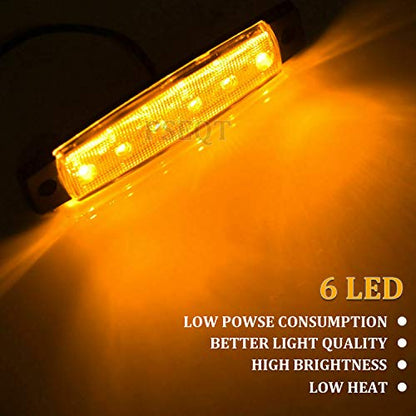 PSEQT 10 Pcs LED Rock Strip Lights Car Underglow Wheel Fender Well Lighting Kits Waterproof for Golf Cart Wrangler Offroad Truck RV UTV ATV Snowmobile (Amber Yellow) - color: Amber