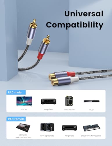 MOSWAG RCA Male to Female Extension Cable Stereo Audio RCA to RCA Cord 3FT - size: 3FT