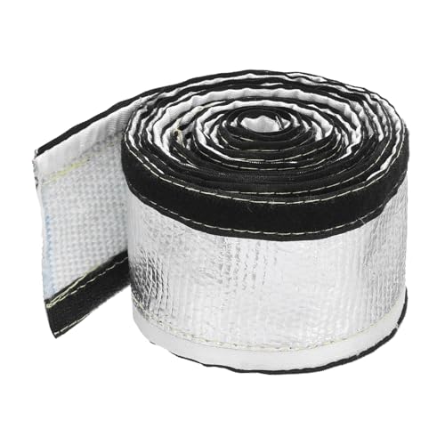MECCANIXITY 1.5mm Heat Shroud Aluminized Sleeving 9/16" ID x 10FT Aluminum Metallic Fiberglass Heat Shroud for Fuel Lines Cables Electrical Wiring - size: 9/16" ID x 10FT