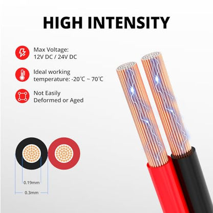 NAOEVO 8 Gauge Wire 2 Conductors, CCA Red Black Electrical Wire, 50FT - size: 50ft, style: 8AWG