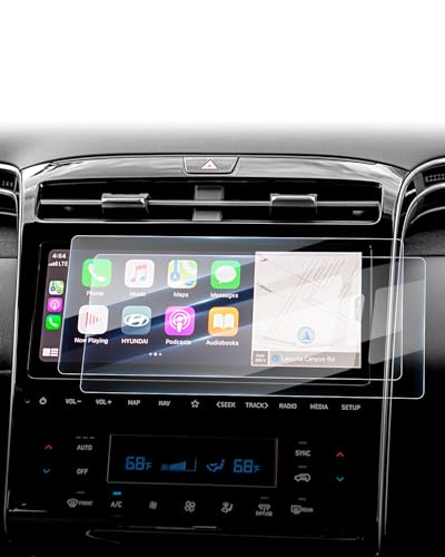 Karltys [Upgrade 2 Pack Screen Protector for 2022-2024 Hyundai Tucson/Santa Cruz 10.25-Inch Accessories [No Glare & Fingerprint] for Touchscreen Tempered Glass Navigation Protective Film - size: 2022-2024 Hyundai Tucson/Santa Cruz