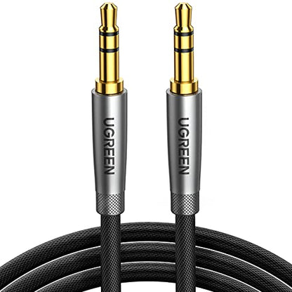 UGREEN 3.5mm Audio Cable, Nylon Braided, Male to Male, Hi-Fi Sound, 10FT - size: 10 feet