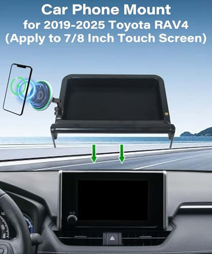 Car Phone Mount for Toyota RAV4 2019-2025 7/8" Screen Accessories - size: fit for 2019-2025 Toyota RAV4(7/8 Inch with Tray)