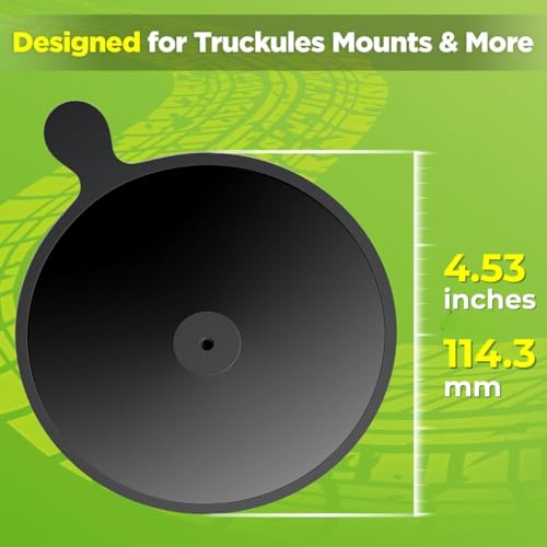 1 pc Heavy Duty Dashboard Pad Mounting Disk for Semi Trucks 4.5" (114.3 mm) Adhesive Disc for Suction Cup Phone & Tablet Mounts, GPS & Dash Cam Trucker Mounts Adhesive, Extra Strong w/Side Grip - size: Pack of 1