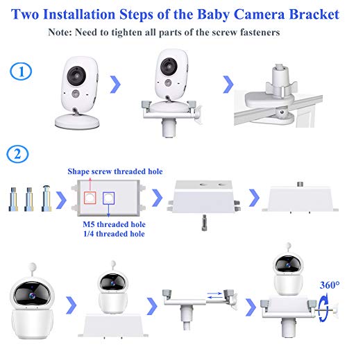 Baby Monitor Mount Holder Compatible with Momcozy,Nanit Pro & Flex Stand, Hellobaby,Blemil,Comfyer BM01,Infant Optics,ANMEATE SM935E,Vava,Motorola - color: 33"White
