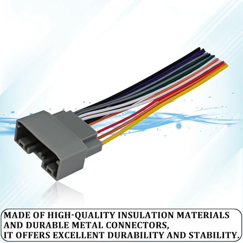 Car Radio Stereo Wiring Harness, Aftermarket Radio Wire Harness Kit with Antenna Adapter Connector for Car Stereo, Audio DVD Modified Power Speaker Cable Plug Connector for Dodge Wrangler