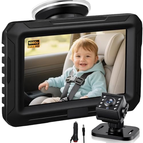 Zacro Baby Car Camera with HD Night Vision 1080P, 4.3" Rear Facing Car Seat Mirrors Camera for Baby Pet, 150°Wide View Angle, 360°Rotation - size: 4.3" Cigarette Lighter Plug