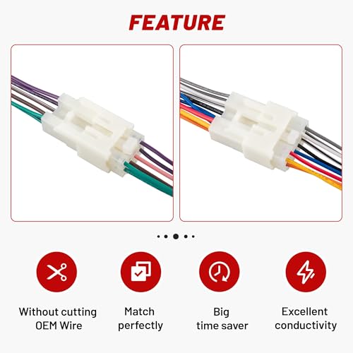 RED WOLF Stereo Harness for 1992-2019 Toyota, 2010-2019 Subaru Aftermarket Radio Wire Harness Female + Male Plug Connector Without JBL System Add Subwoofer Amplifier