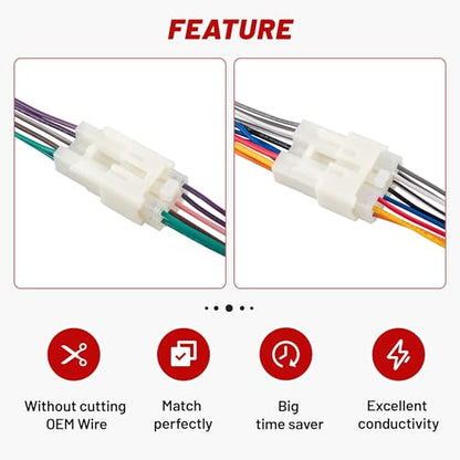 RED WOLF Stereo Harness for 1992-2019 Toyota, 2010-2019 Subaru Aftermarket Radio Wire Harness Female + Male Plug Connector Without JBL System Add Subwoofer Amplifier