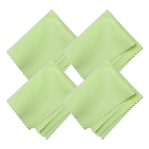 Microfiber Screen Cleaning Cloths, HTTX 4-Pack 6 x 7 inches for Cell Phones, Tablets, LCD TV, Laptop, Camera Lenses, Surface Tablet, Monitor, Car GPS Screens, Spectacles, Glasses, Watches [Green] - color: Green
