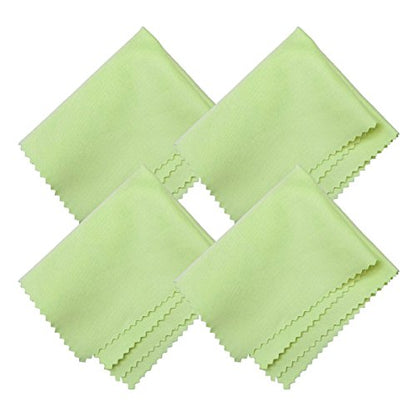 Microfiber Screen Cleaning Cloths, HTTX 4-Pack 6 x 7 inches for Cell Phones, Tablets, LCD TV, Laptop, Camera Lenses, Surface Tablet, Monitor, Car GPS Screens, Spectacles, Glasses, Watches [Green] - color: Green