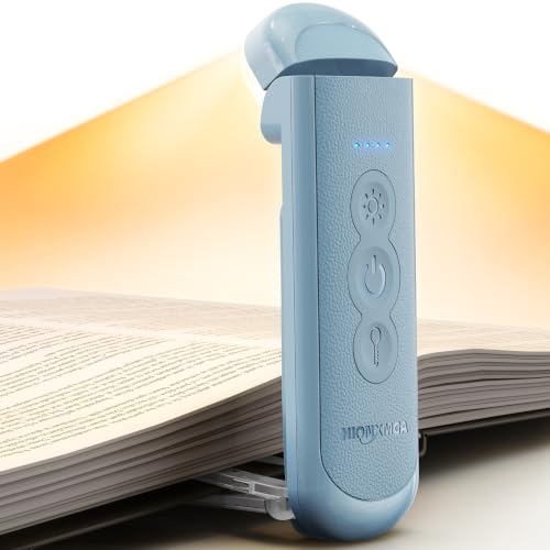 HIONXMGA Rechargeable Book Light,Clip-On Reading Light for Books in Bed - color: Blue