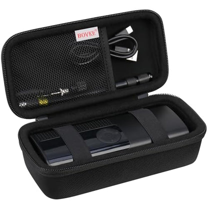BOVKE Travel Case Compatible with Tire Inflator Portable Air Compressor, 120 PSI Air Pump Carrying Bag Storage Holder, Mesh Pocket for USB Cable, Air House, Connector, Black+Black