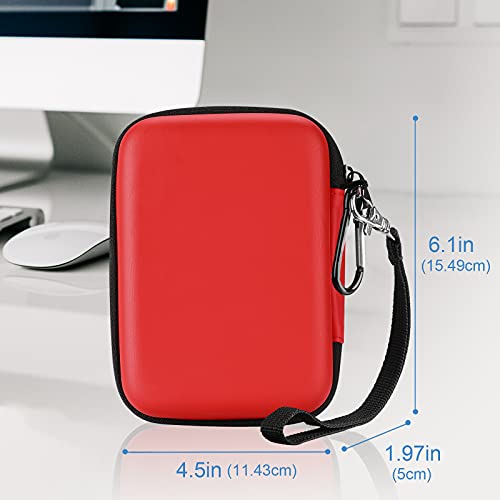 ProCase Hard Drive Case 2.5 Inch for Elements WD My Passport Canvio Basics Seagate Backup Plus Slim Expansion 1TB 2TB 3TB 4TB, Portable Carrying Case Holds 2 External Hard Drives -Red - color: Red