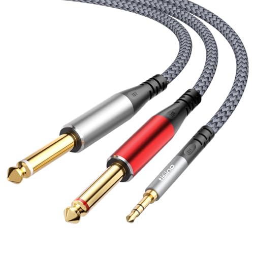 Tisino 3.5mm to 1/4" Adapter Stereo(L/R) Audio Splitter Cable, 3.3FT/1m - size: 3.3 ft