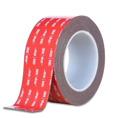 Double Sided Tape Heavy Duty, Waterproof Mounting Foam Tape, 16.5ft Length, 2.36in Width, High Temperature Resistant Adhesive Tape for Car, LED Strip Light, Office Decor, Uses VHB 5952 Raw Material - size: 2.36in x 16.5ft