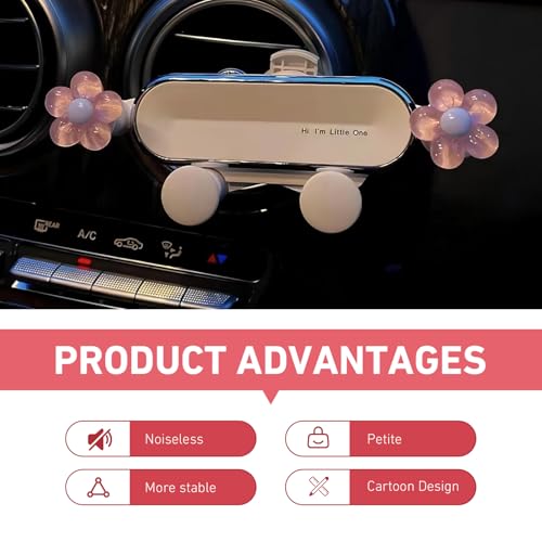 Car Phone Holder Mount, Flower Air Vent Phone Holder, Universal Kawaii Car Accessories for Women Girls (White #C) - size: White #C