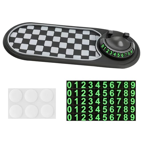Multifunction Car Anti Slip Mat, Dashboard Phone Holder with Temporary Parking Number, Strong Grip Silicone Pad Organizer for Phones, Sunglasses, Keys and Interior Accessories