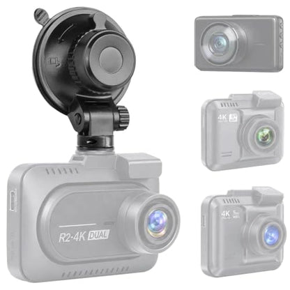 Sportway S503 Suction Cup Dash Cam Mount Holder (5th Gen) with 3pcs 360 Rotating Joints for Rove R2-4K, R2-4K PRO, R2-4K Dual Series, Nexar Z-Edge Kingslim iiwey NIUTA and Most Other Car Dash Camera