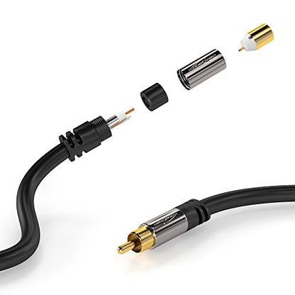 KabelDirekt – RCA Extension Cable – 1.5ft – Break-Resistant Lead for Brilliant Sound Quality (subwoofer/Audio Cable, RCA Male to Female, Ideal for Amplifier/HiFi, Analog & Digital) - size: 1.5 feet