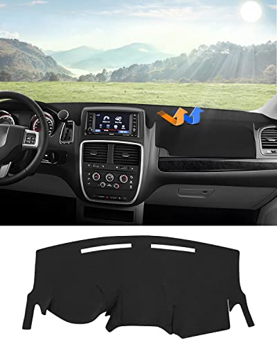 Autorder Dashboard Cover Mat for Dodge Grand Caravan 2011-2020 /Chrysler Town Country 2011-2016 Accessories Dash Cover Flannel Dash Mat Sunshade Glare UV Rays Protector - size: Black 11-20 Grand Caravan